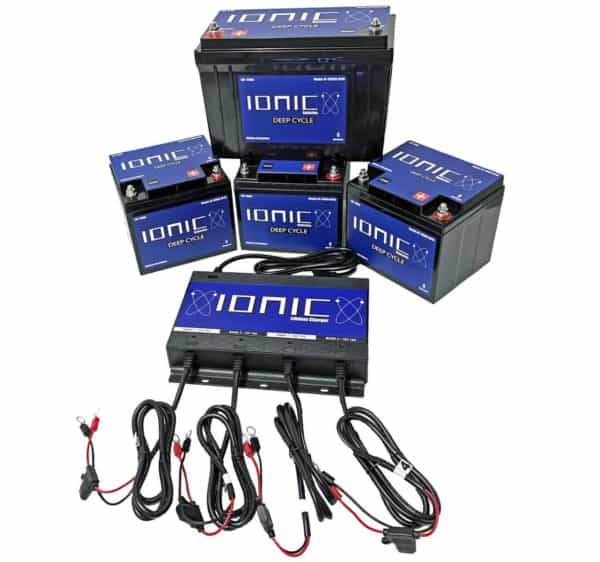Ionic Lithium Bundle (150ah, three 60ah trolling, 4-bank charger)