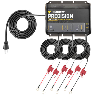 Minn Kota On-Board Precision Charger MK-345 PCL 3 Bank x 15 AMP LI Optimized Charger